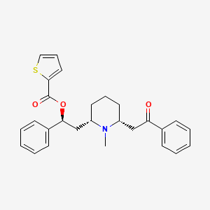 molecular formula C27H29NO3S B10790827 (2S,6S,2R)-2-[6-(2-(2-Thiophen)-carboxyl-2-phenylethyl)-1-methylpiperidin-2-yl]-1-phenylethanone hydrochloride 