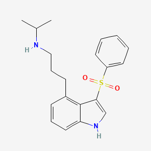 molecular formula C20H24N2O2S B10790874 N-Isopropyl-3-[3-(phenylsulfonyl)-1H-indol-4-yl]propan-1-amine 