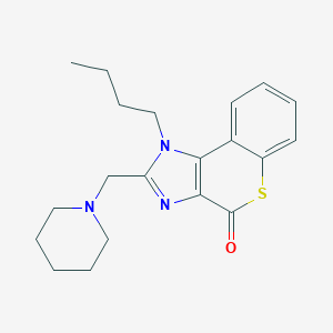 molecular formula C20H25N3OS B010791 (1)BENZOTHIOPYRANO(3,4-d)IMIDAZOL-4(1H)-ONE, 1-BUTYL-2-(1-PIPERIDINYLMETHYL)- CAS No. 101018-80-8