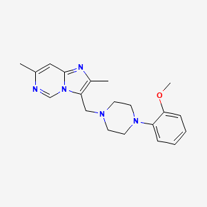 molecular formula C20H25N5O B10791411 3-{[4-(2-Methoxyphenyl)piperazin-1-yl]methyl}-2,7-dimethylimidazo[1,2-c]pyrimidine 