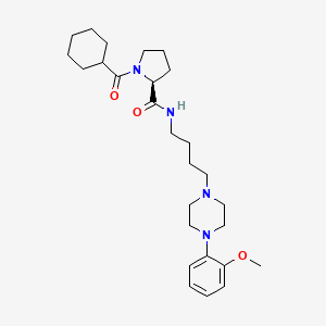 molecular formula C27H42N4O3 B10791449 (S)-1-(cyclohexanecarbonyl)-N-(4-(4-(2-methoxyphenyl)piperazin-1-yl)butyl)pyrrolidine-2-carboxamide 