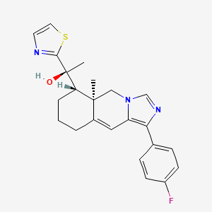 molecular formula C23H24FN3OS B10791872 (1S)-1-[(5aR,6S)-1-(4-fluorophenyl)-5a-methyl-6,7,8,9-tetrahydro-5H-imidazo[1,5-b]isoquinolin-6-yl]-1-(1,3-thiazol-2-yl)ethanol 