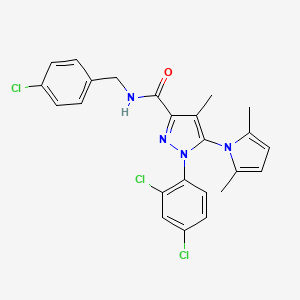 molecular formula C24H21Cl3N4O B10791921 N-(4-Chlorobenzyl)1-(2,4-dichlorophenyl)-5-(2,5-dimethyl-1H-pyrrol-1-yl)-4-methyl-1H-pyrazole-3-carboxamide 
