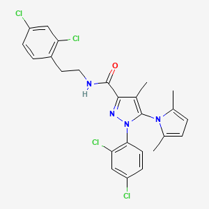 molecular formula C25H22Cl4N4O B10791938 N-[2-(2,4-Dichlorophenyl)ethyl]1-(2,4-dichlorophenyl)-5-(2,5-dimethyl-1H-pyrrol-1-yl)-4-methyl-1H-pyrazole-3-carboxamide 