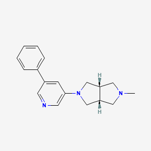 molecular formula C18H21N3 B10791955 cis-2-(5-Phenylpyridin-3-yl)-5-methyl-octahydro-pyrrolo[3,4-c]-pyrrole Sesqui-fumarate 