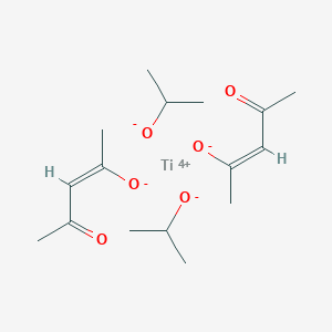 molecular formula C16H28O6Ti B107920 Titanium, bis(2,4-pentanedionato-O,O')bis(2-propanolato)- CAS No. 17927-72-9
