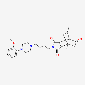 molecular formula C27H37N3O4 B10792067 4-[4-[4-(2-Methoxyphenyl)piperazin-1-yl]butyl]-1,11-dimethyl-4-azatricyclo[5.2.2.02,6]undecane-3,5,8-trione 