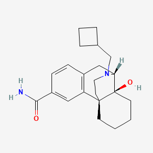 molecular formula C22H30N2O2 B10792407 (1S,9R,10S)-17-(cyclobutylmethyl)-10-hydroxy-17-azatetracyclo[7.5.3.0^{1,10}.0^{2,7}]heptadeca-2,4,6-triene-4-carboxamide 