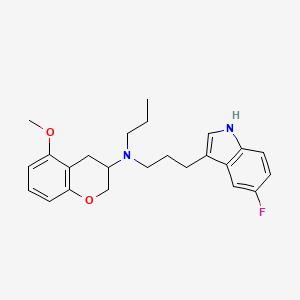 molecular formula C24H29FN2O2 B10792485 N-[3-(5-Fluoro-1H-indol-3-yl)propyl]-5-methoxy-N-propylchroman-3-amine 