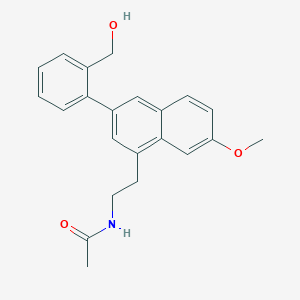 molecular formula C22H23NO3 B10792535 N-[2-(3-(2-Hydroxymethylphenyl)-7-methoxynaphth-1-yl)ethyl]acetamide 