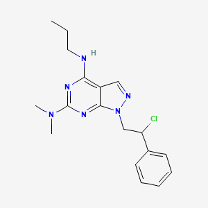 molecular formula C18H23ClN6 B10792645 1-(2-chloro-2-phenylethyl)-N6,N6-dimethyl-N4-propyl-1H-pyrazolo[3,4-d]pyrimidine-4,6-diamine 