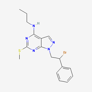molecular formula C17H20BrN5S B10792677 1-(2-bromo-2-phenylethyl)-6-(methylthio)-N-propyl-1H-pyrazolo[3,4-d]pyrimidin-4-amine 