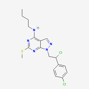 molecular formula C18H21Cl2N5S B10792717 N-butyl-1-(2-chloro-2-(4-chlorophenyl)ethyl)-6-(methylthio)-1H-pyrazolo[3,4-d]pyrimidin-4-amine 
