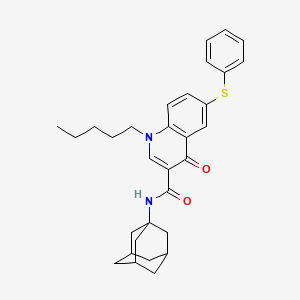 molecular formula C31H36N2O2S B10792751 N-(Adamant-1-yl)-4-oxo-1-pentyl-6-(phenylthio)-1,4-dihydroquinoline-3-carboxamide 