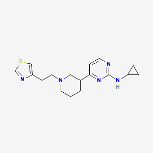 molecular formula C17H23N5S B10792807 N-cyclopropyl-4-(1-(2-(thiazol-4-yl)ethyl)piperidin-3-yl)pyrimidin-2-amine 