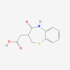 molecular formula C11H11NO3S B107933 (4-Oxo-2,3,4,5-tetrahydro-1,5-benzothiazepin-3-yl)acetic acid CAS No. 17547-79-4