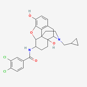 molecular formula C27H28Cl2N2O4 B10793379 17-Cyclopropylmethyl-3,14-beta-dihydroxy-4,5-alpha-epoxy-6-beta-[(3',4'-dichloro)benzamido]morphinan 