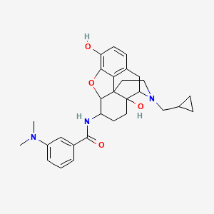 molecular formula C29H35N3O4 B10793394 17-Cyclopropylmethyl-3,14-beta-dihydroxy-4,5-alpha-epoxy-6-[(3'-dimethylamino)benzamido]morphinan 
