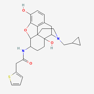 molecular formula C26H30N2O4S B10793416 17-Cyclopropylmethyl-3,14-beta-dihydroxy-4,5-alpha-epoxy-6-beta-[(thiophen-2'-yl)acetamido]morphinan 