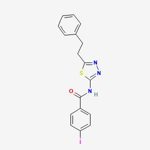 molecular formula C17H14IN3OS B10793490 4-iodo-N-(5-phenethyl-1,3,4-thiadiazol-2-yl)benzamide 