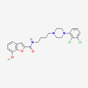 molecular formula C24H27Cl2N3O3 B10793520 N-(4-(4-(2,3-dichlorophenyl)piperazin-1-yl)butyl)-7-methoxybenzofuran-2-carboxamide 