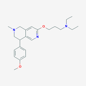 molecular formula C23H33N3O2 B10793906 N,N-diethyl-3-(8-(4-methoxyphenyl)-6-methyl-5,6,7,8-tetrahydro-2,6-naphthyridin-3-yloxy)propan-1-amine 