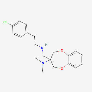 molecular formula C20H25ClN2O2 B10794525 3-((4-chlorophenethylamino)methyl)-N,N-dimethyl-3,4-dihydro-2H-benzo[b][1,4]dioxepin-3-amine 