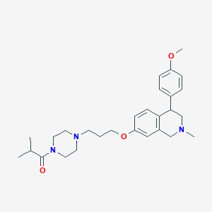 molecular formula C28H39N3O3 B10794619 1-(4-(3-(4-(4-Methoxyphenyl)-2-methyl-1,2,3,4-tetrahydroisoquinolin-7-yloxy)propyl)piperazin-1-yl)-2-methylpropan-1-one 