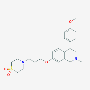 molecular formula C24H32N2O4S B10794630 7-[3-(1,1-Dioxo-1lambda*6*-thiomorpholin-4-yl)-propoxy]-4-(4-methoxy-phenyl)-2-methyl-1,2,3,4-tetrahydro-isoquinoline 