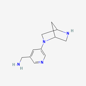 molecular formula C11H16N4 B10794683 (1S,4S)-2-(5-aminomethyl-3-pyridinyl)-2,5-diazabicyclo[2.2.1]-heptane 