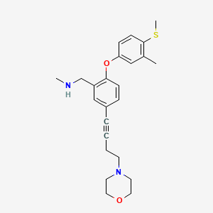 molecular formula C24H30N2O2S B10794860 N-methyl(2-(3-methyl-4-(methylthio)phenoxy)-5-(4-morpholinobut-1-ynyl)phenyl)methanamine 