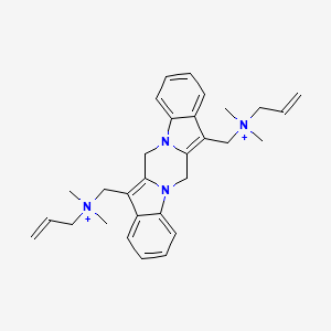 molecular formula C30H38N4+2 B10794966 [(20-{[Dimethyl(prop-2-en-1-yl)azaniumyl]methyl}-3,13-diazapentacyclo[11.7.0.0^{3,11}.0^{4,9}.0^{14,19}]icosa-1(20),4,6,8,10,14(19),15,17-octaen-10-yl)methyl]dimethylprop-2-en-1-ylazanium dibromide 