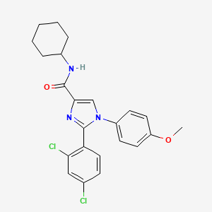molecular formula C23H23Cl2N3O2 B10795065 N-cyclohexyl-2-(2,4-dichlorophenyl)-1-(4-methoxyphenyl)-1H-imidazole-4-carboxamide 