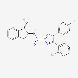 molecular formula C25H19Cl2N3O2 B10795094 rac-2-(2-chlorophenyl)-1-(4-chlorophenyl)-N-((1S,2S)-1-hydroxy-2,3-dihydro-1H-inden-2-yl)-1H-imidazole-4-carboxamide 