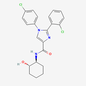 molecular formula C22H21Cl2N3O2 B10795119 2-(2-chlorophenyl)-1-(4-chlorophenyl)-N-((1S,2S)-2-hydroxycyclohexyl)-1H-imidazole-4-carboxamide 