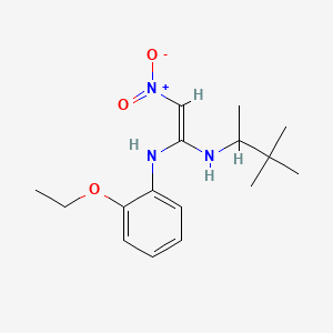 molecular formula C16H25N3O3 B10795137 N-(2-Ethoxyphenyl)-N'-(1,2,3-trimethylpropyl)-2-nitroethene-1,1-diamine CAS No. 144341-32-2