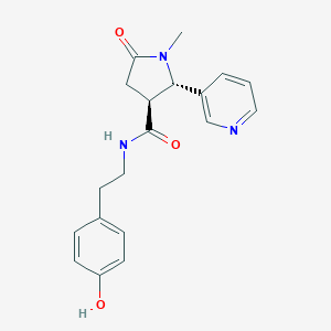 molecular formula C19H21N3O3 B010796 (2S,3S)-N-[2-(4-hydroxyphenyl)ethyl]-1-methyl-5-oxo-2-pyridin-3-ylpyrrolidine-3-carboxamide CAS No. 100333-39-9