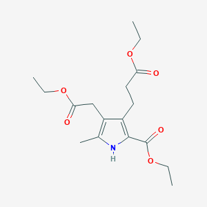molecular formula C17H25NO6 B107989 Ethyl 4-(2-ethoxy-2-oxoethyl)-3-(3-ethoxy-3-oxopropyl)-5-methyl-1H-pyrrole-2-carboxylate CAS No. 17266-35-2