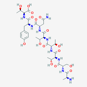 molecular formula C35H55N9O16 B10799767 H-Ala-Ser-Thr-Thr-xiThr-Asn-Tyr-Thr-OH 