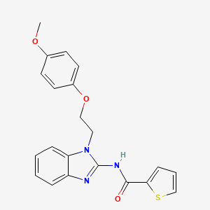 molecular formula C21H19N3O3S B10801549 N-{1-[2-(4-methoxyphenoxy)ethyl]-1H-benzimidazol-2-yl}thiophene-2-carboxamide 