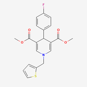 molecular formula C20H18FNO4S B10801569 4-(4-Fluoro-phenyl)-1-thiophen-2-ylmethyl-1,4-dihydro-pyridine-3,5-dicarboxylic acid dimethyl ester 