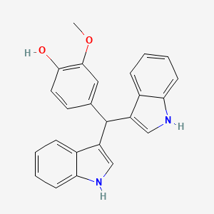 molecular formula C24H20N2O2 B10801623 4-[bis(1H-indol-3-yl)methyl]-2-methoxyphenol 