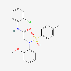 molecular formula C22H21ClN2O4S B10801743 N-(2-Chlorophenyl)-2-[N-(2-methoxyphenyl)4-methylbenzenesulfonamido]acetamide 