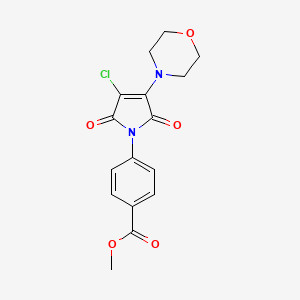 molecular formula C16H15ClN2O5 B10801953 Methyl 4-(3-chloro-4-morpholino-2,5-dioxo-2,5-dihydro-1H-pyrrol-1-yl)benzoate 
