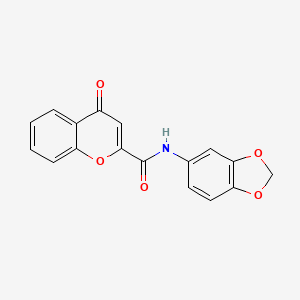 molecular formula C17H11NO5 B10802029 N-(1,3-benzodioxol-5-yl)-4-oxochromene-2-carboxamide 