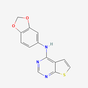 molecular formula C13H9N3O2S B10802045 N-(Benzo[d][1,3]dioxol-5-yl)thieno[2,3-d]pyrimidin-4-amine 
