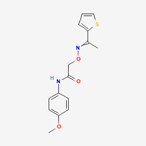 molecular formula C15H16N2O3S B10802293 N-(4-methoxyphenyl)-2-(1-thiophen-2-ylethylideneamino)oxyacetamide 