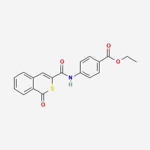 molecular formula C19H15NO4S B10802537 Ethyl 4-[(1-oxoisothiochromene-3-carbonyl)amino]benzoate 