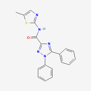 molecular formula C19H15N5OS B10802927 N-(5-methyl-1,3-thiazol-2-yl)-1,5-diphenyl-1,2,4-triazole-3-carboxamide 