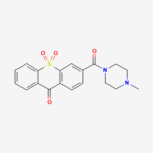 molecular formula C19H18N2O4S B10803142 3-(4-Methylpiperazine-1-carbonyl)-10,10-dioxothioxanthen-9-one 